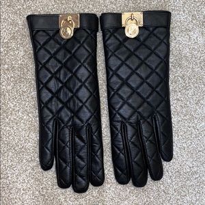 MICHAEL Michael Kors Black Leather Gloves